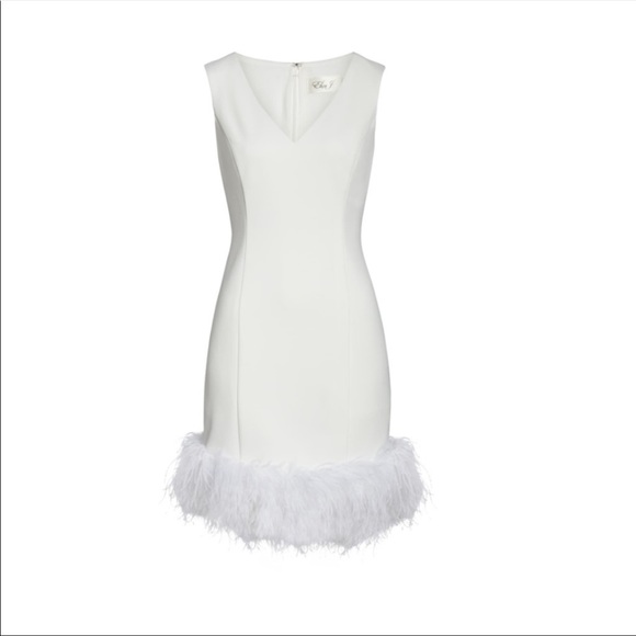 Eliza J Feather Cocktail Dress 